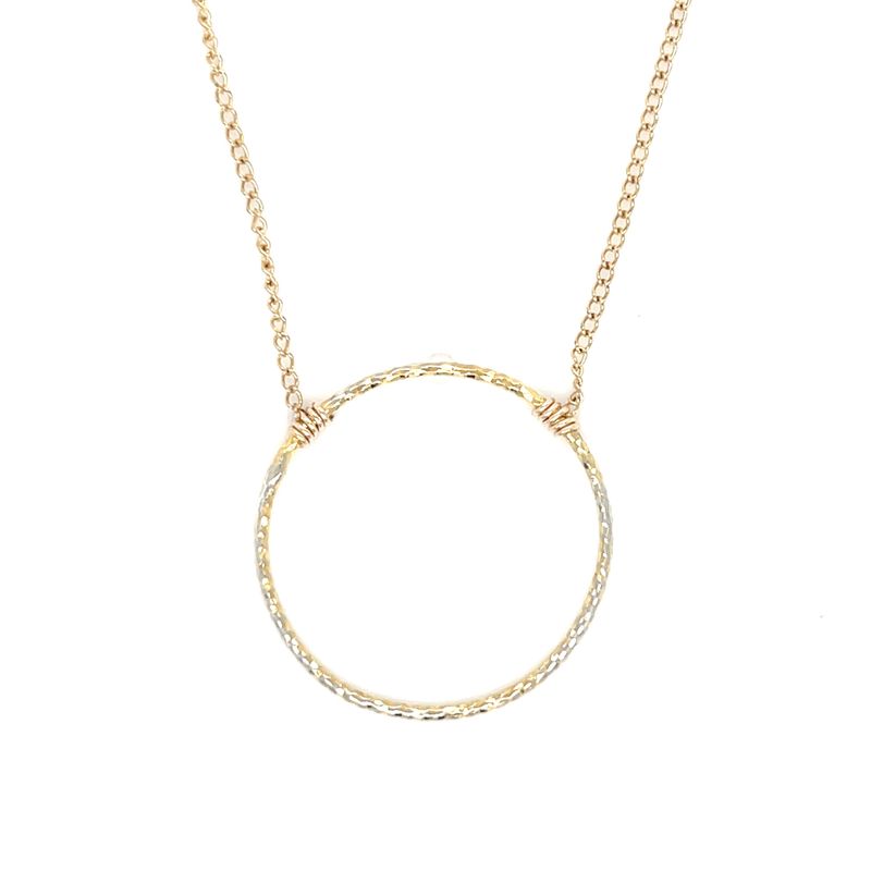 Gold Hoop Necklace in 14k Yellow Gold — 18”
