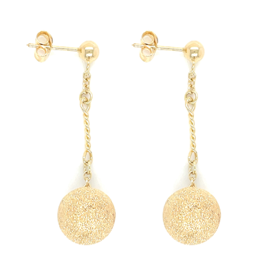 Sparkly Drop Earrings in 14k Yellow Gold Sparkly Drop Earrings in 14k Yellow Gold