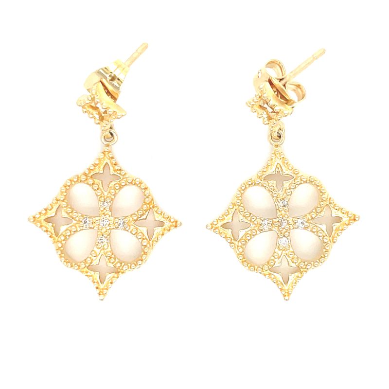 Blossom Moissanite Earrings in 14k Yellow Gold