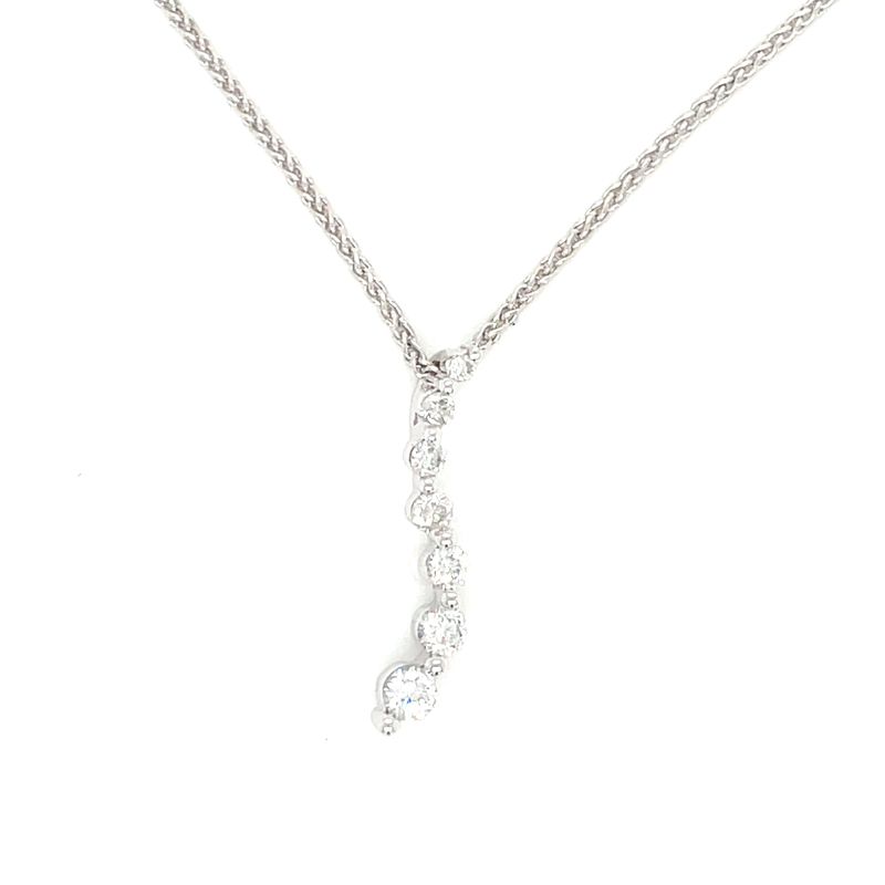 Diamond Wave Necklace in 14k White Gold