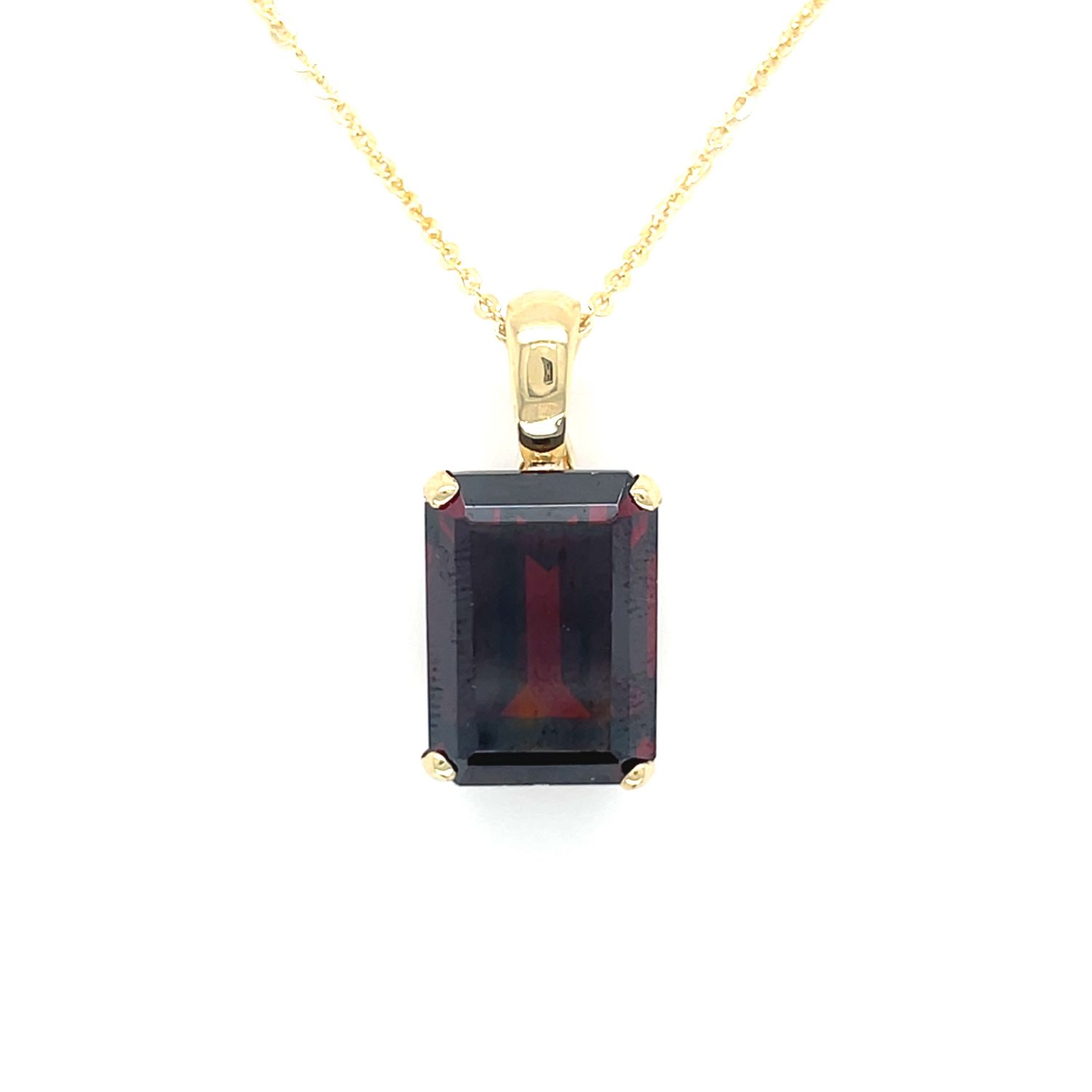 Rhodolite Garnet Necklace in 14k Yellow Gold