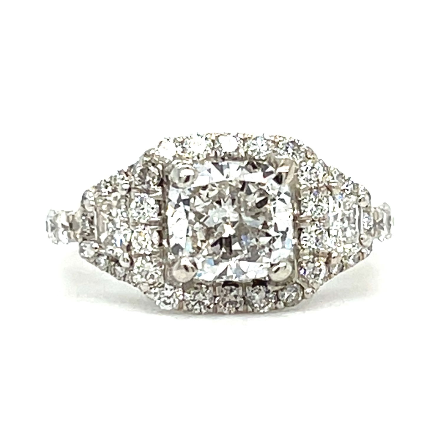 Diamond Cushion-Cut Ring in Platinum — 2.63CTW