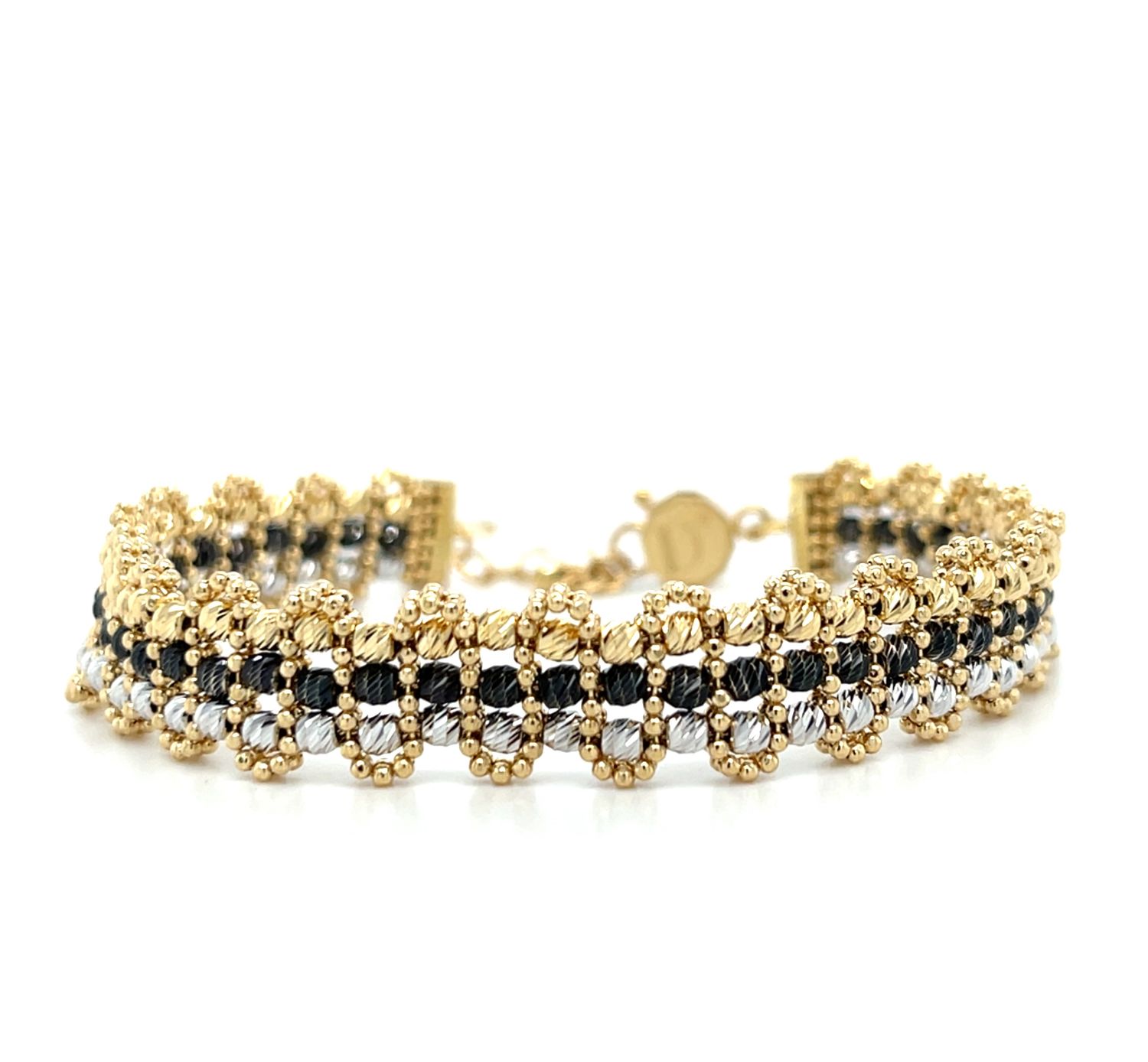 D’orica Tri-Colored Bracelet in 18k Yellow Gold