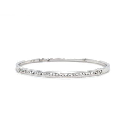 Diamond Cuff Bracelet in 14k White Gold