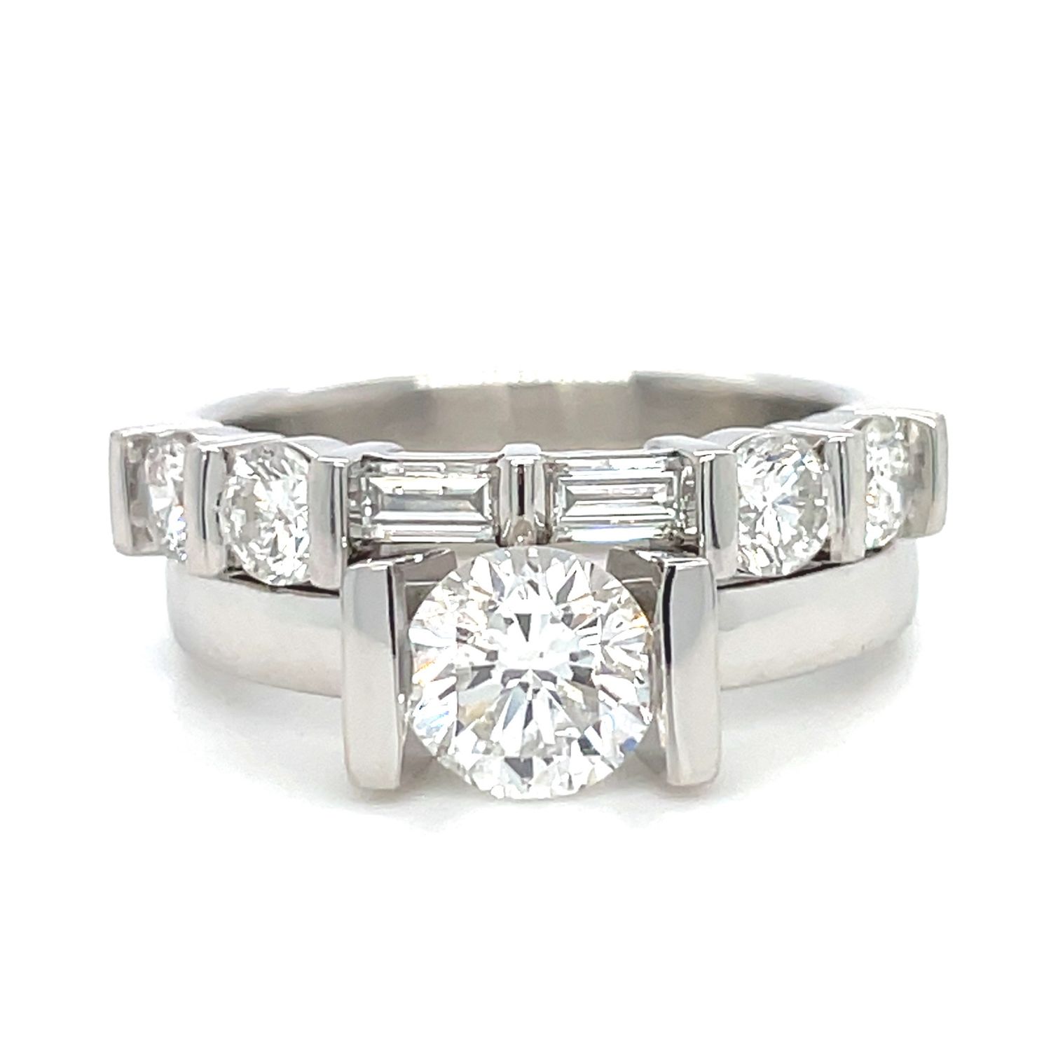 Diamond Misty Stack in Platinum