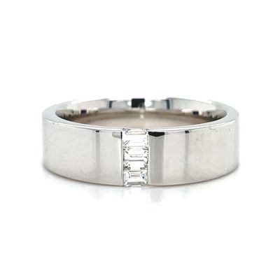 Diamond Baguette Band in 14k White Gold