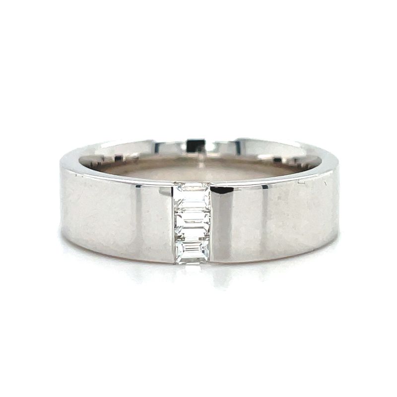 Diamond Baguette Band in 14k White Gold
