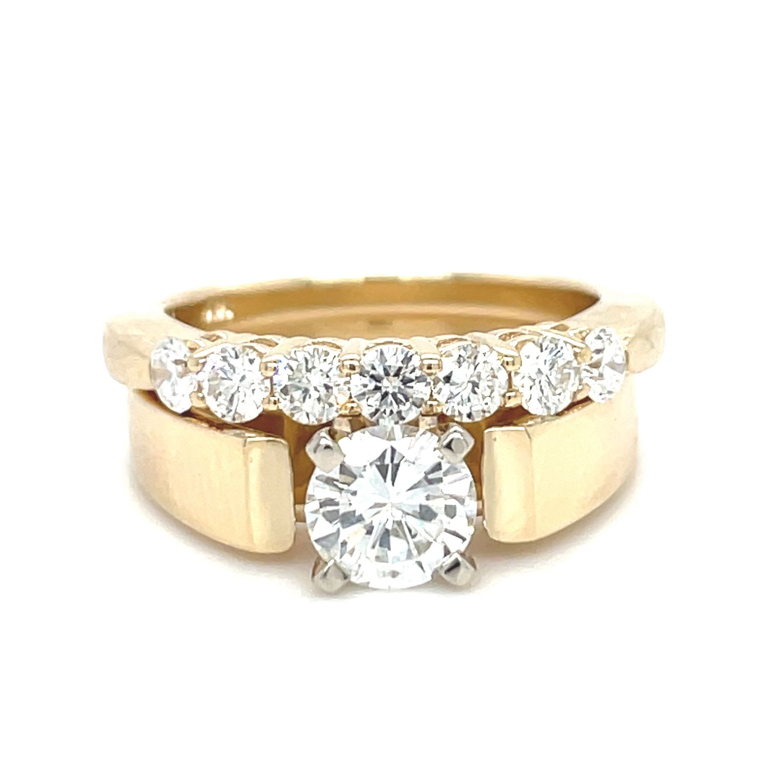 Diamond Bridge Stack in 14k Yellow Gold