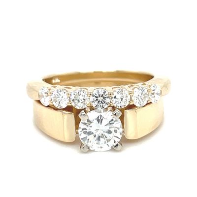 Diamond Bridge Stack in 14k Yellow Gold