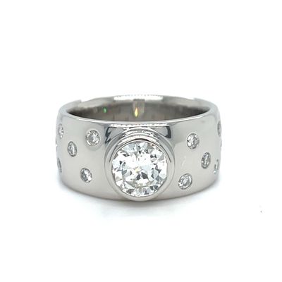 Diamond Signature Ring In Platinum
