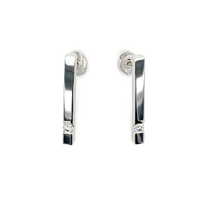 Diamond Sleek Earrings in 14k White Gold