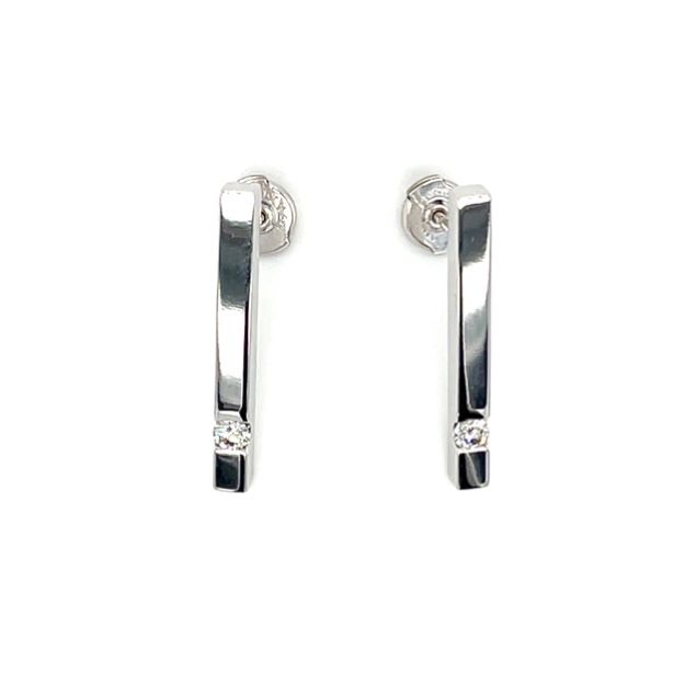 Diamond Sleek Earrings in 14k White Gold