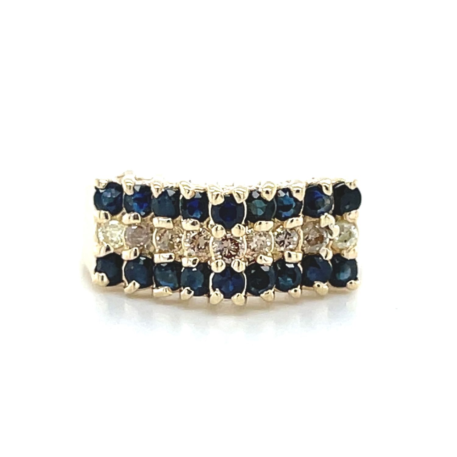 Sapphire & Diamond Ring in 14k Yellow Gold