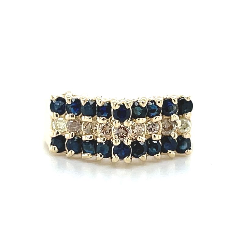 Sapphire & Diamond Ring in 14k Yellow Gold