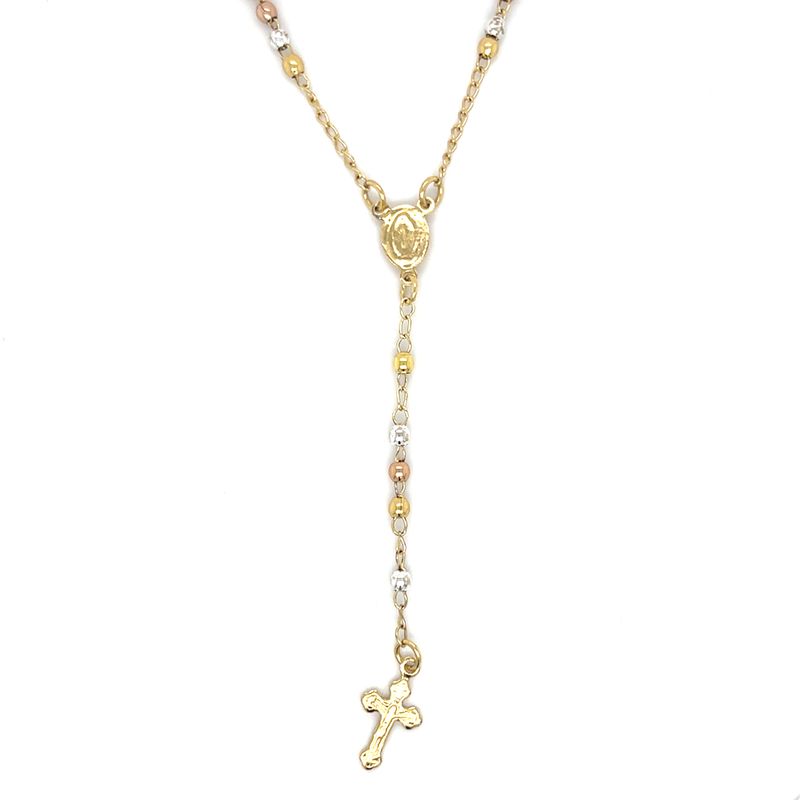 Cross Rosary in 14k Gold — 18”