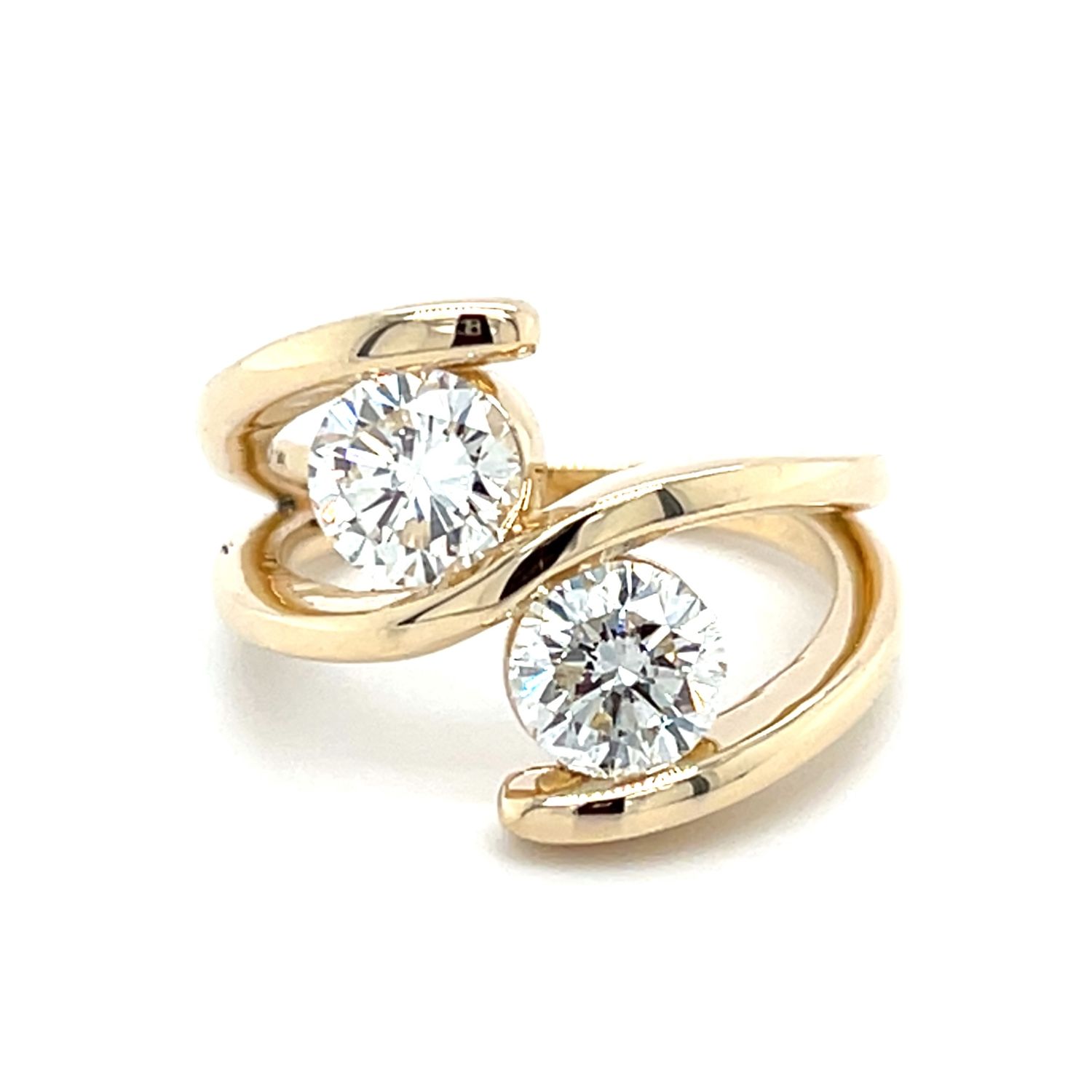 Diamond Toi et Moi Ring in 14k Yellow Gold — 2.18CTW