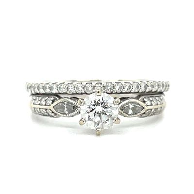 Diamond Wedding Stack in 14k White Gold — 0.84CTW