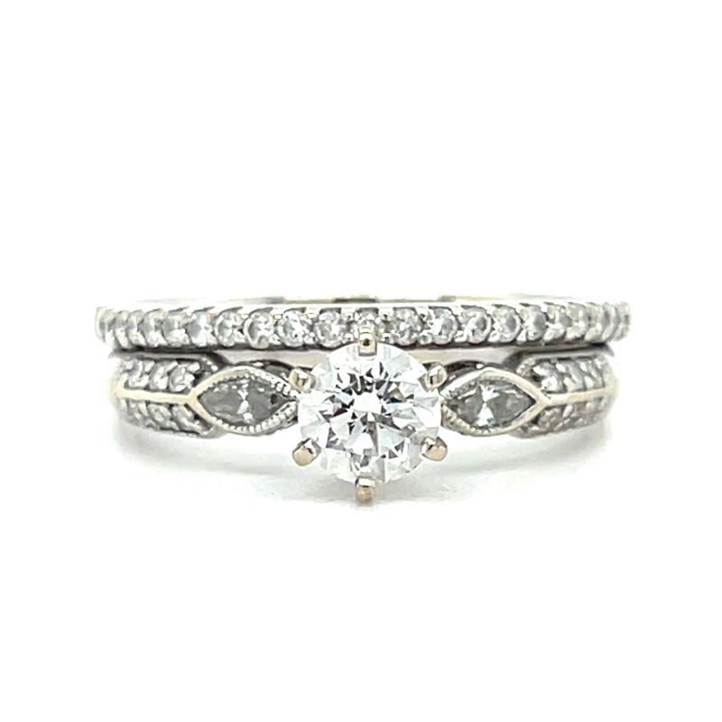 Diamond Wedding Stack in 14k White Gold — 0.84CTW