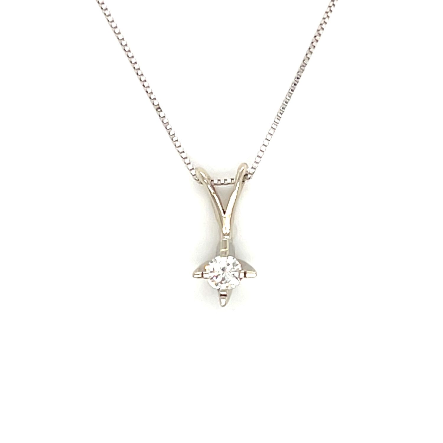 Moissanite Necklace in 14k White Gold