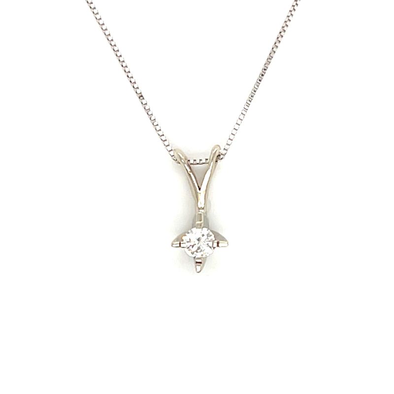 Moissanite Necklace in 14k White Gold