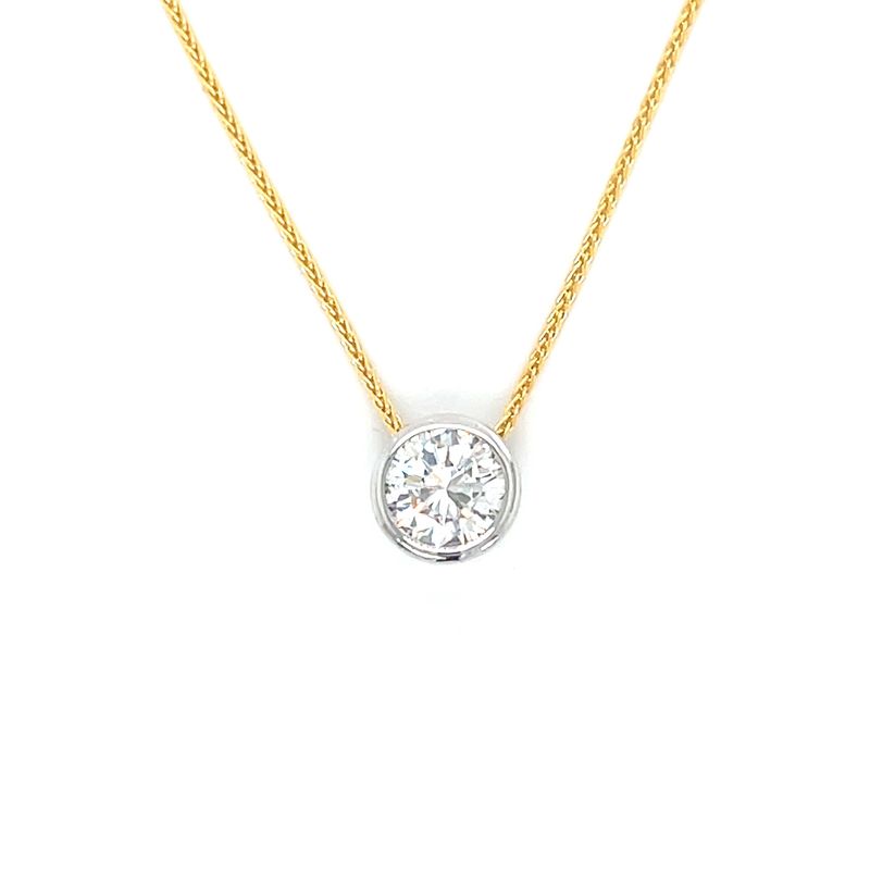 Diamond Petite Necklace in 14k White & Yellow Gold — 1.01CT
