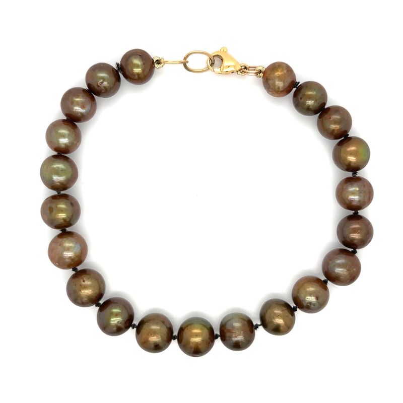 Chocolate Pearl Bracelet on 18k Yellow Gold