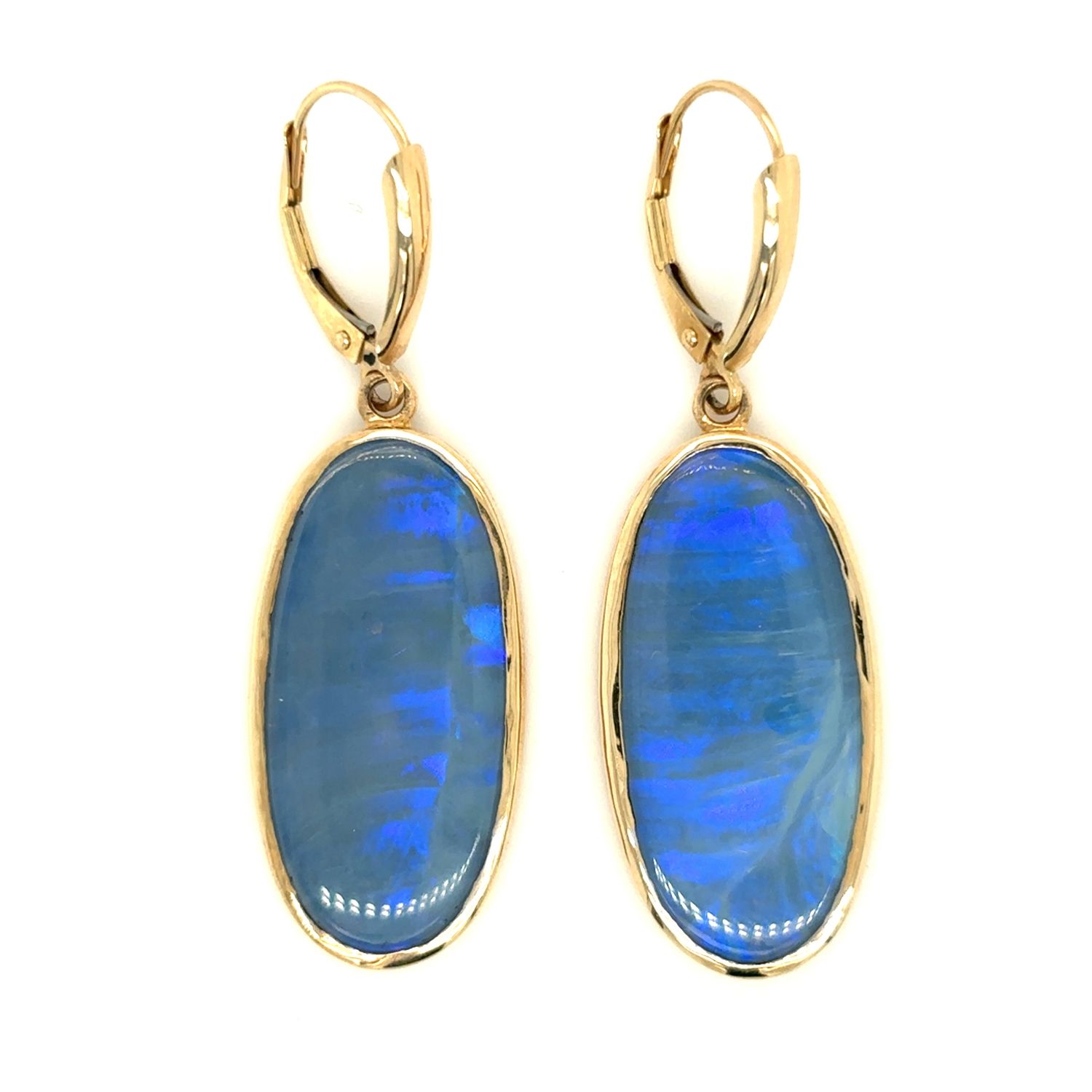 Opal Earrings in 14k Yellow Gold