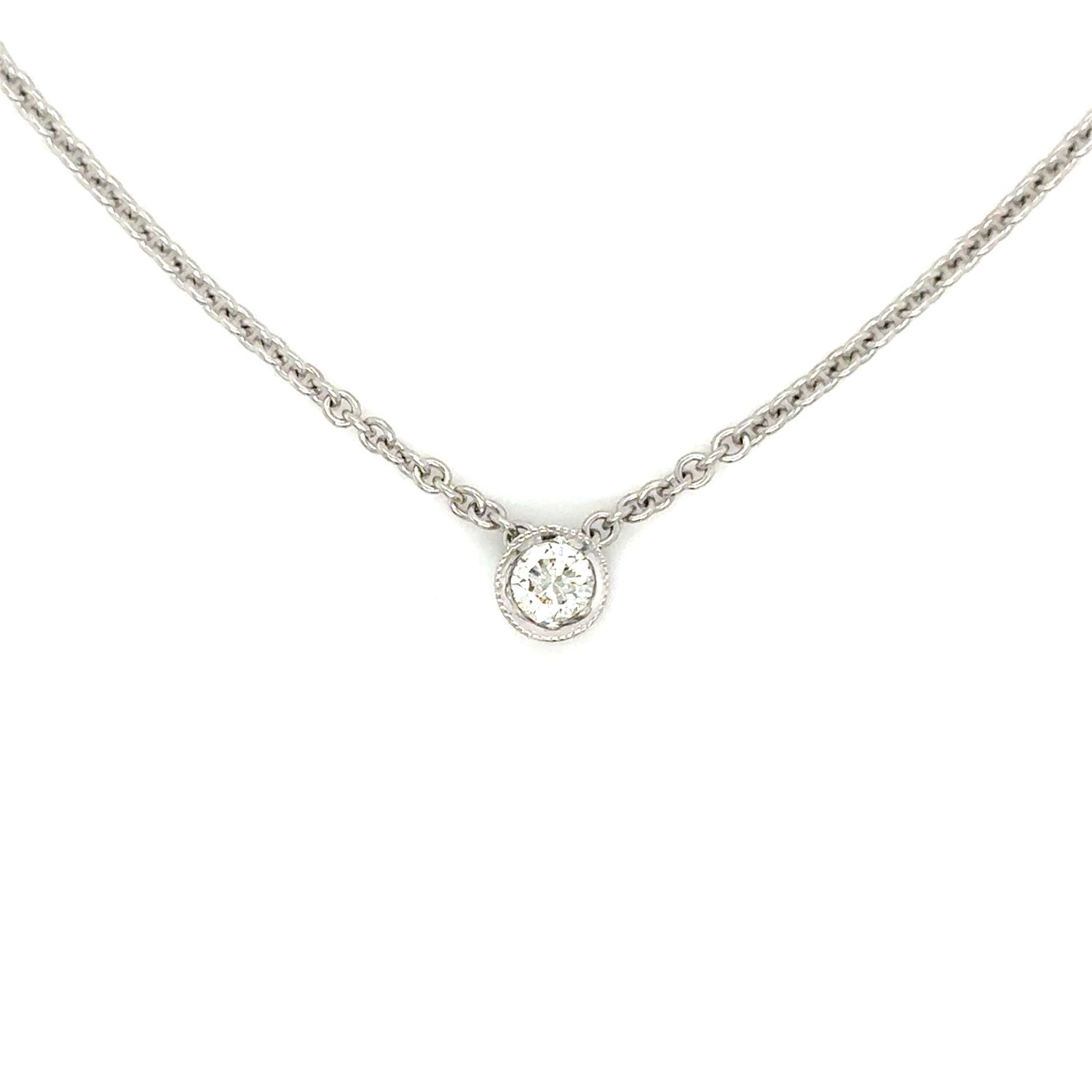 Diamond Petite Necklace in 14k White Gold — 0.15CTW
