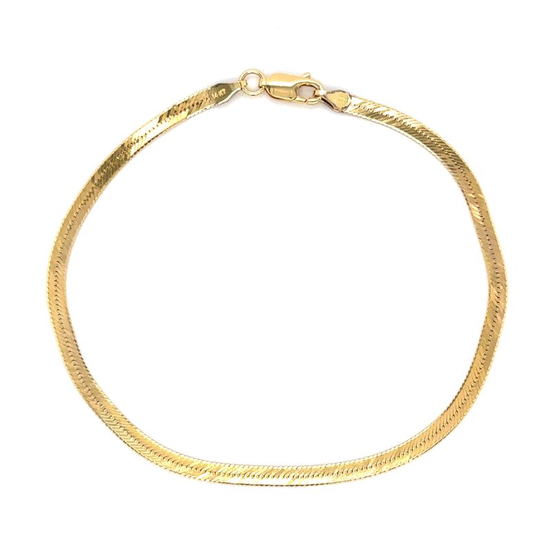 Herringbone Bracelet in 14k Yellow Gold — 8”