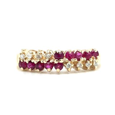 Ruby & Diamond Band in 14k Yellow Gold