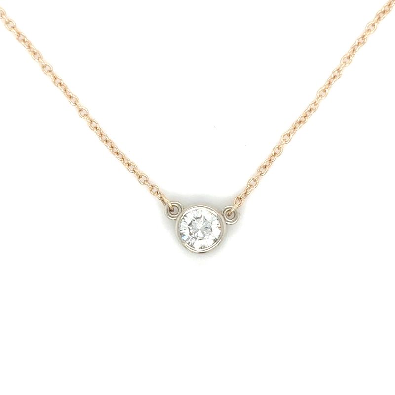 Diamond Petite Necklace in 14k Yellow & White Gold — 0.25CT