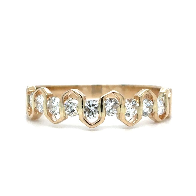 Diamond Wavy Band in 14k Yellow Gold — 0.47CTW