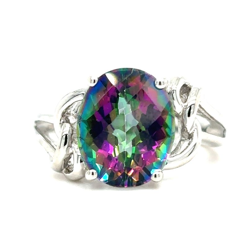 Mystic Topaz Ring in 14k White Gold