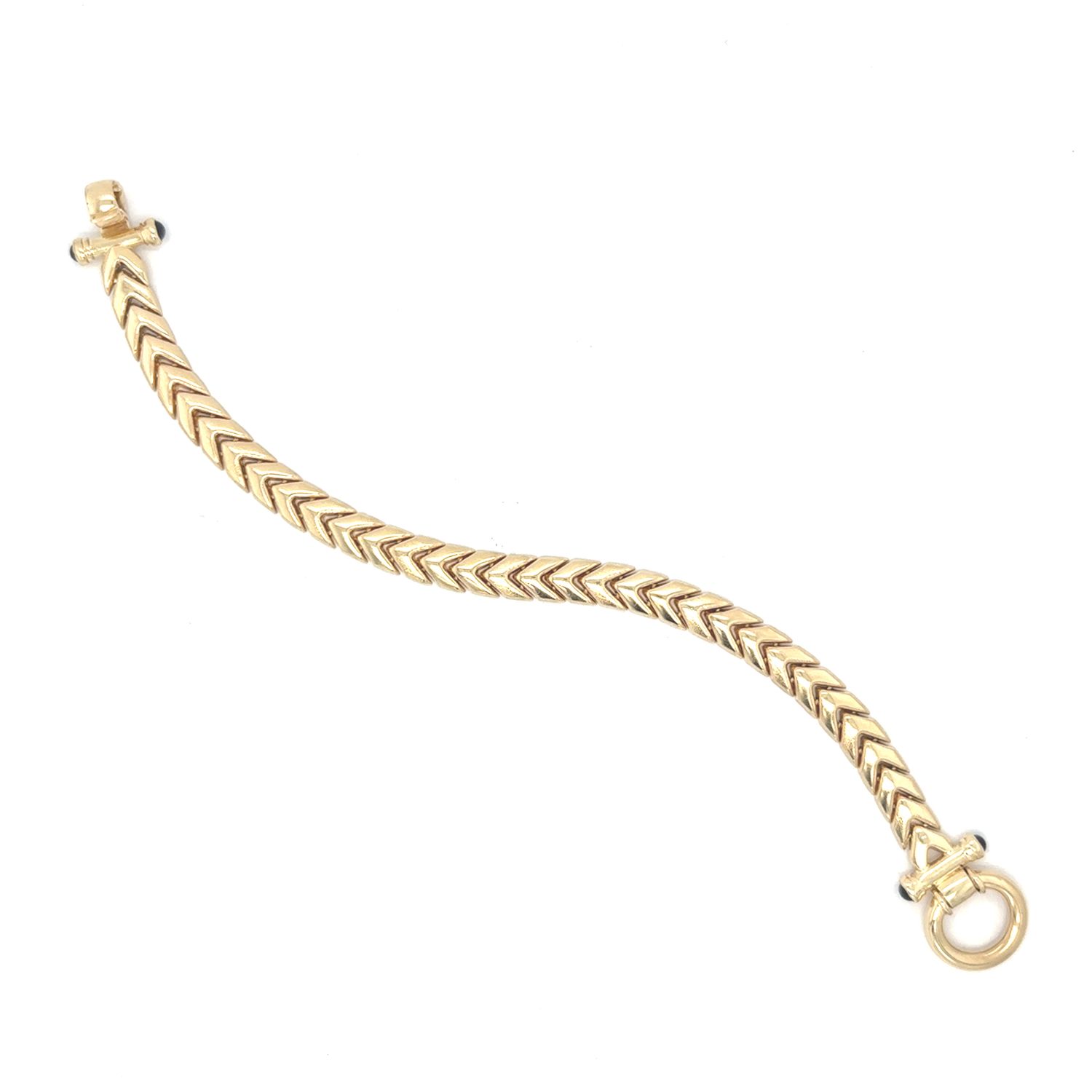 Polished Arrow Link Bracelet in 14k Yellow Gold
