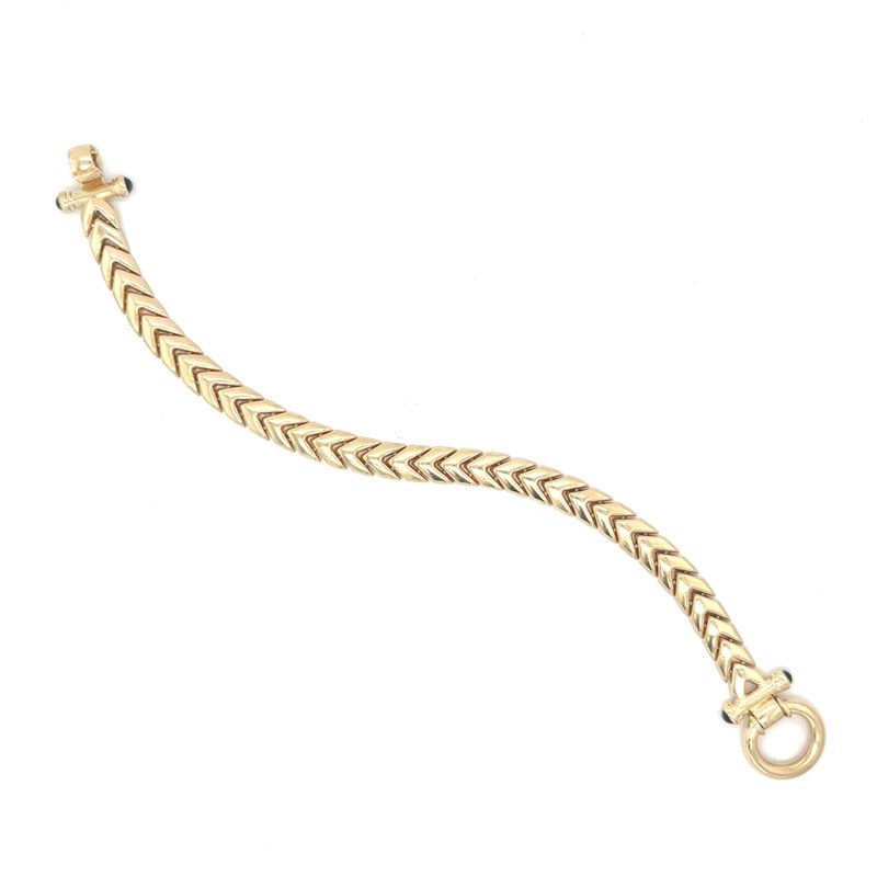 Polished Arrow Link Bracelet in 14k Yellow Gold