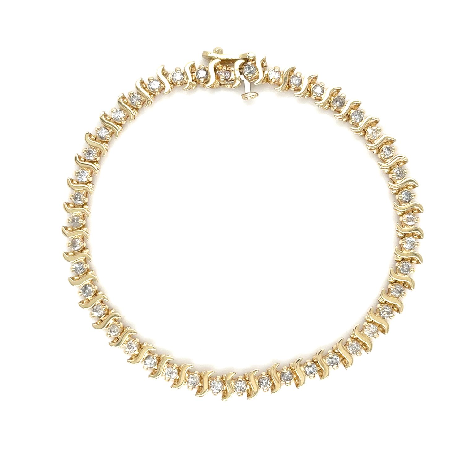 Diamond Tennis Bracelet in 14k Yellow Gold — 1.51CTW