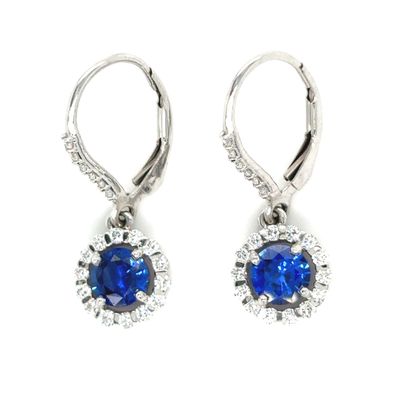 Sapphire & Diamond Earrings in 14k White Gold Sapphire & Diamond Earrings in 14k White Gold