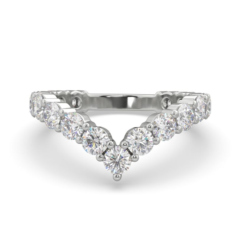 Diamond V-Shape Band in 14k White Gold