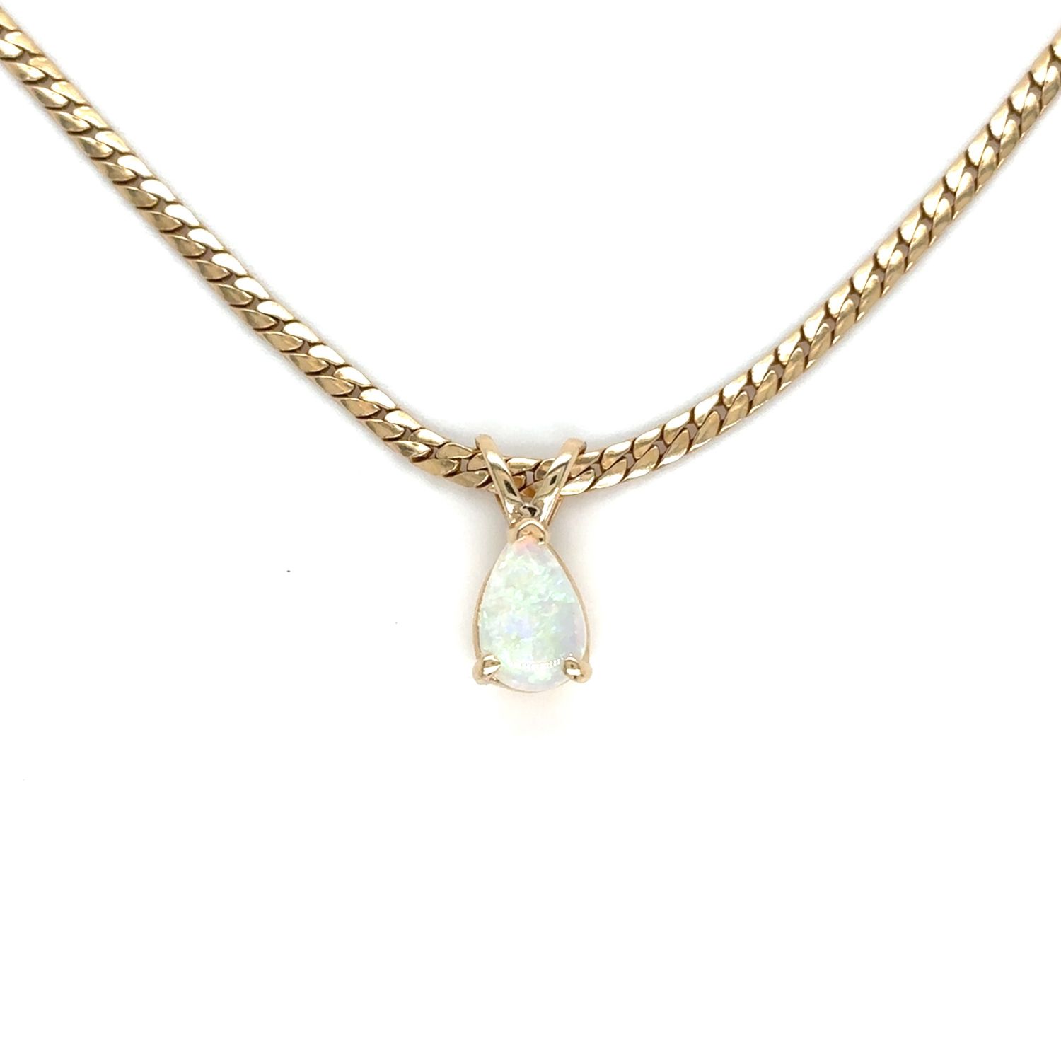 Opal Necklace in 14k Yellow Gold