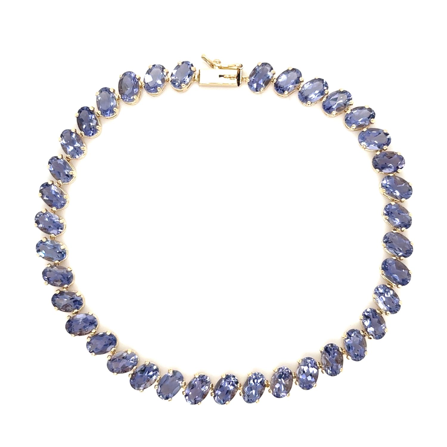 Tanzanite Tennis Bracelet in 14k Yellow Gold