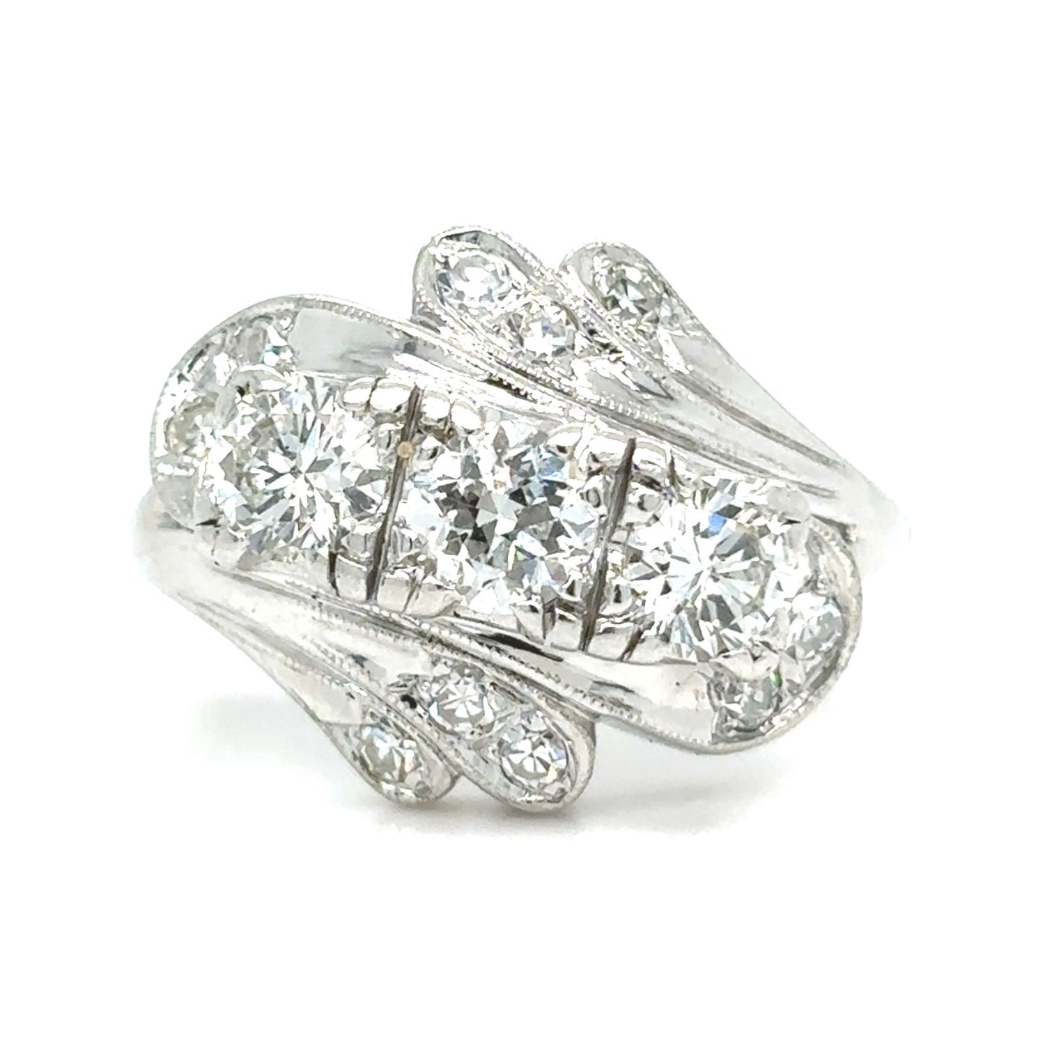 Diamond Estate Ring in 14k White Gold — 1.23CTW