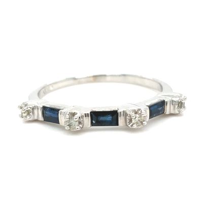 Sapphire & Diamond Band in 14k White Gold Sapphire & Diamond Band in 14k White Gold