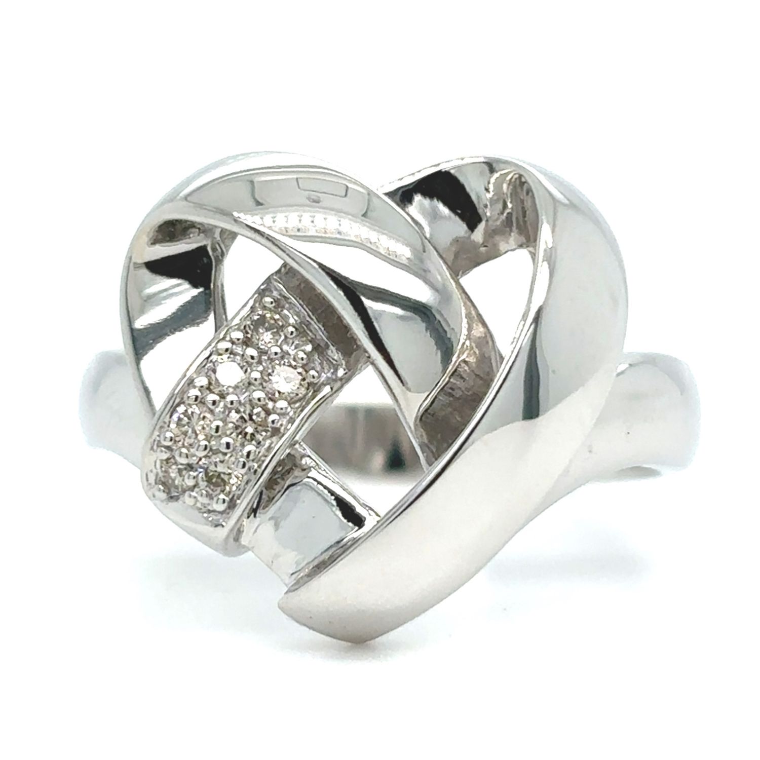 Diamond Heart Ring in 14k White Gold