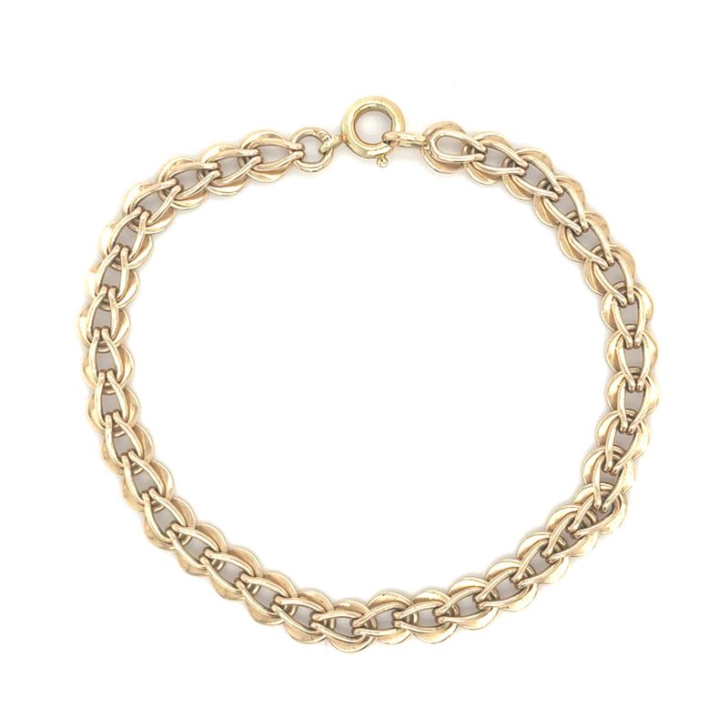 Woven Charm Bracelet in 14k Yellow Gold