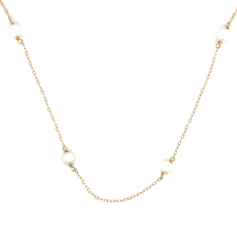 Pearl Necklace on 14k Yellow Gold — 18”
