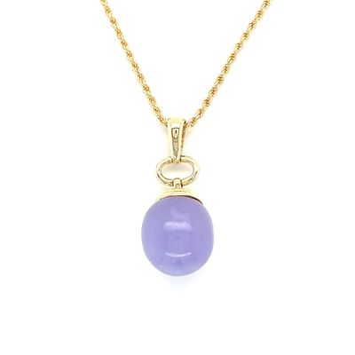Lavender Jadeite Necklace in 14k Yellow Gold Lavender Jadeite Necklace in 14k Yellow Gold