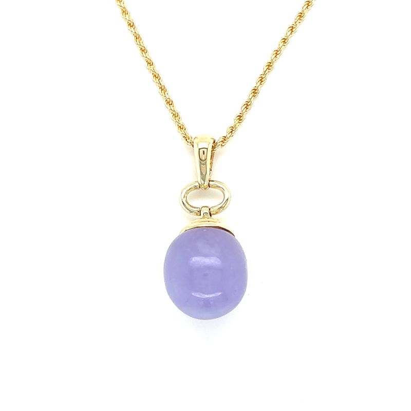 Lavender Jadeite Necklace in 14k Yellow Gold