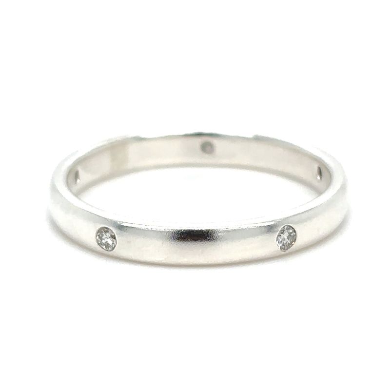 Diamond Flush Mount Band in Silver
