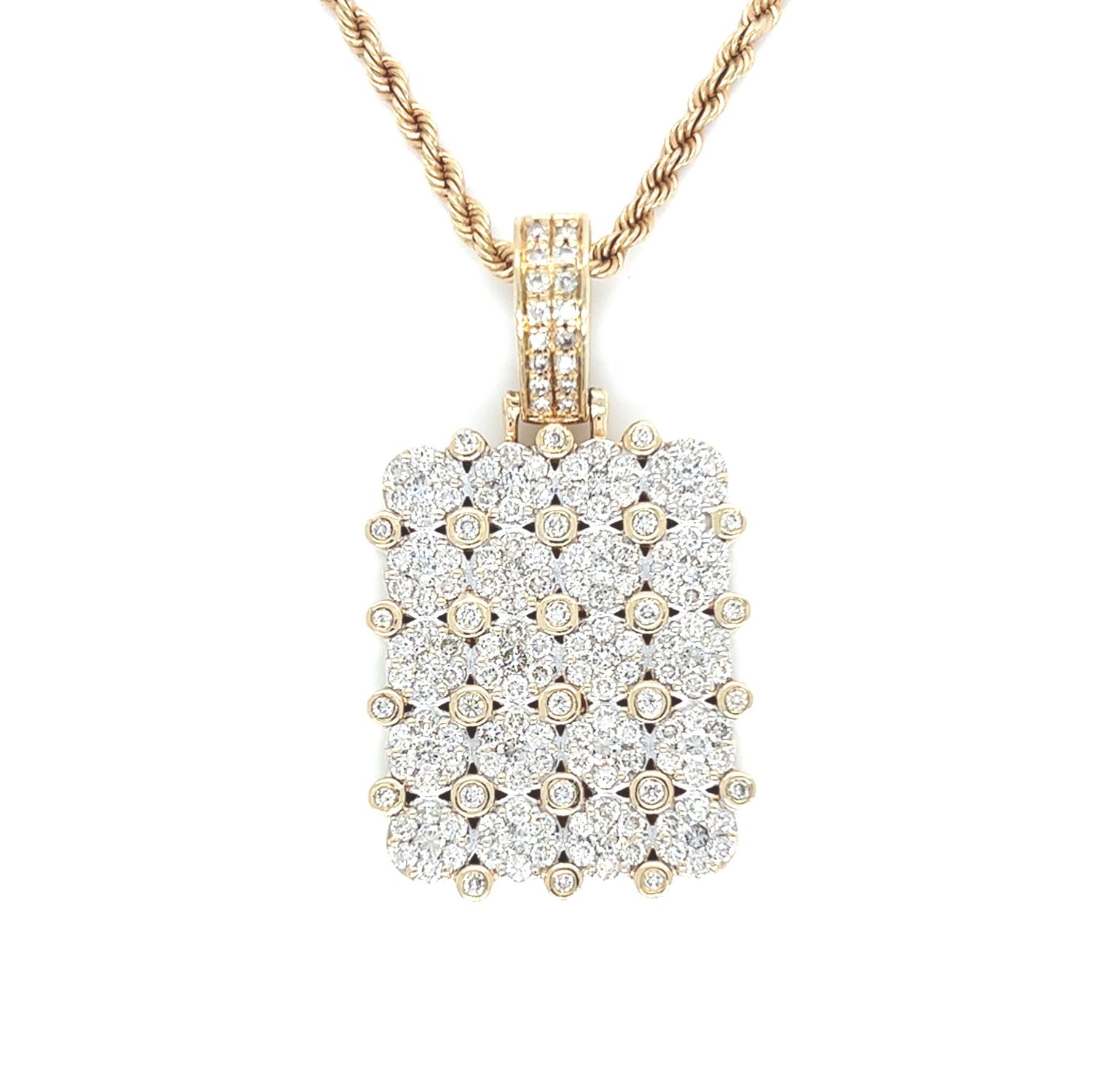 Diamond Tag Necklace in 14k Yellow Gold Diamond Tag Necklace in 14k Yellow Gold