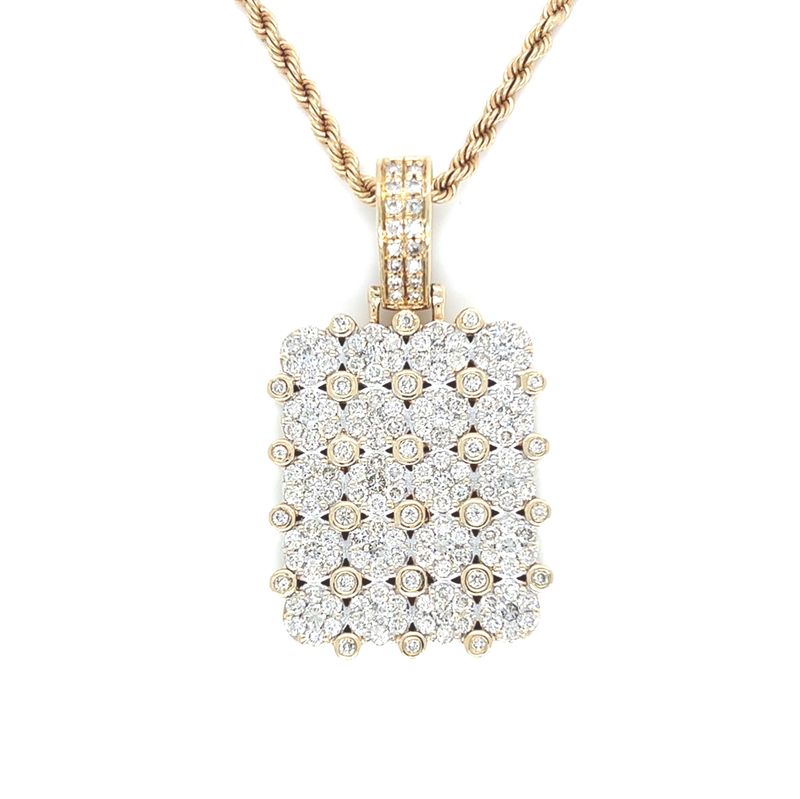 Diamond Tag Necklace in 14k Yellow Gold